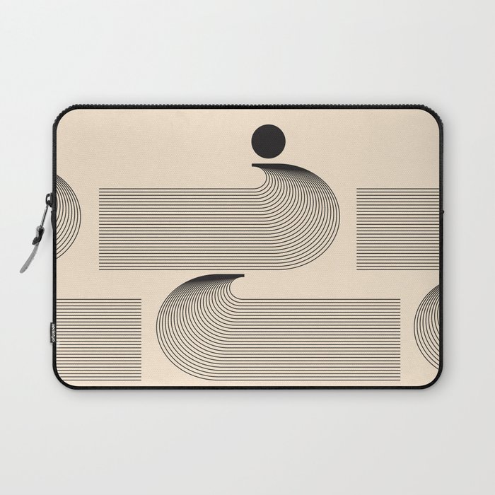 Abstraction_NEW_SUN_BLACK_WAVE_OCEAN_LINE_POP_ART_0211A Laptop Sleeve