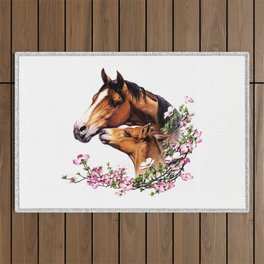 Mare and Foal Outdoor Rug