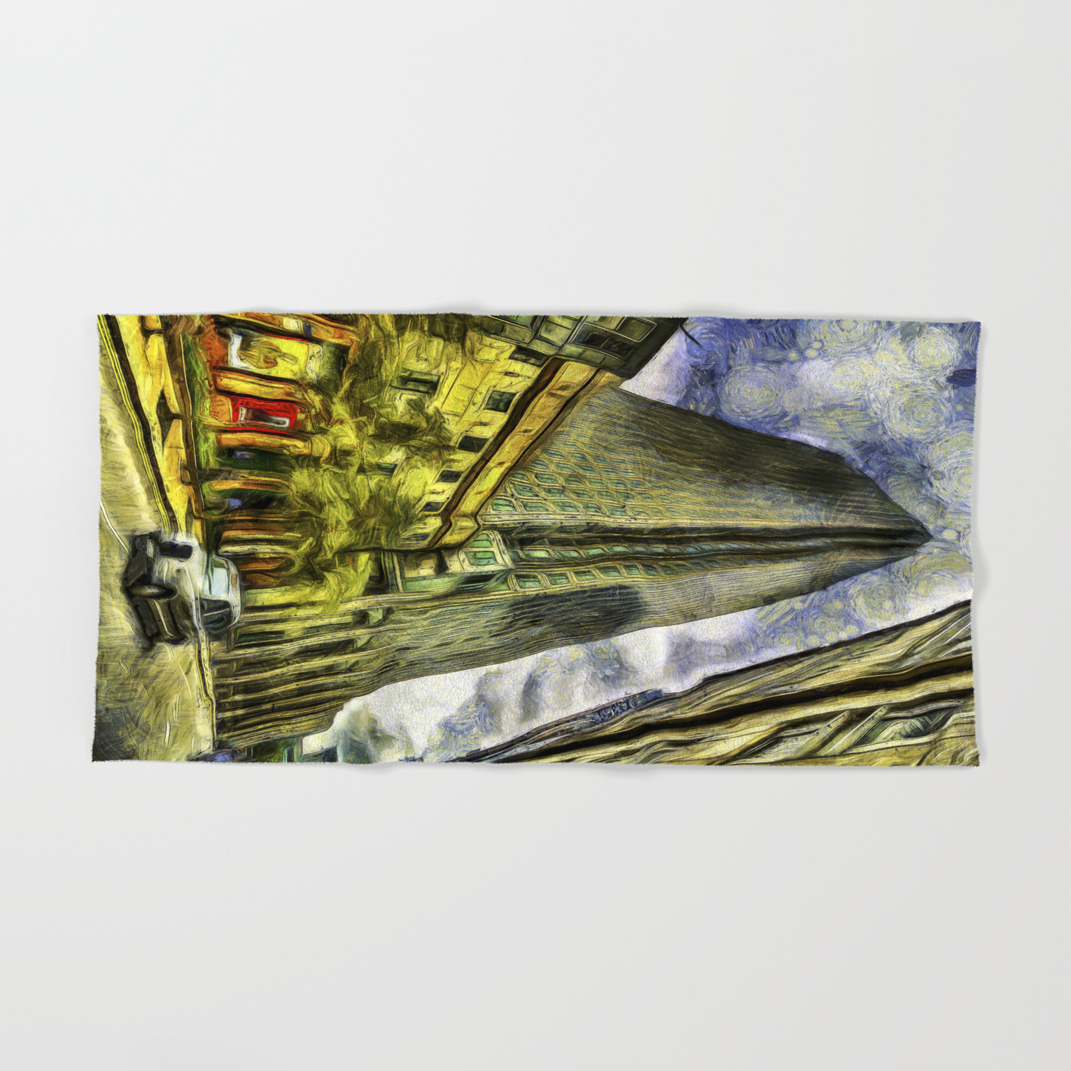 Canary Wharf London Art Hand Bath Towel By Davidpyatt Society6