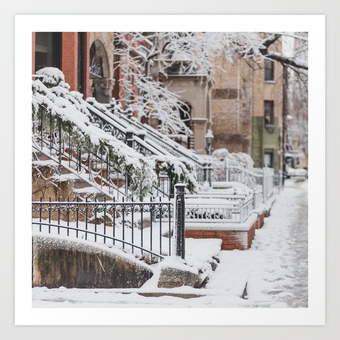 Snow Over Chicago Art Print