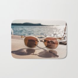 Luxury Sunglasses, Ibiza, Spain, Boat Views Bath Mat