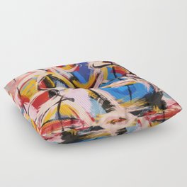 Abstract expressionist art with some speed and sound Floor Pillow