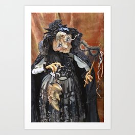 Rucus Studio Late to the Party - Pumpkin Lady Art Print