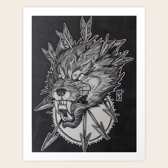 Grey Wolf Art Print