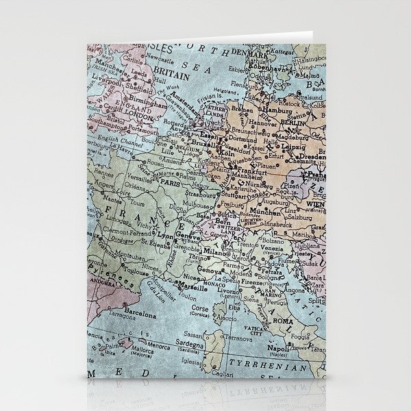 old map of Europe Stationery Cards