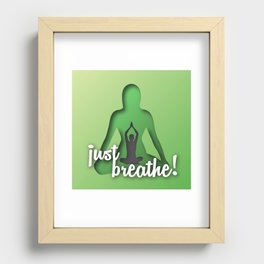Yoga and meditation quotes paper cut out effect green Recessed Framed Print