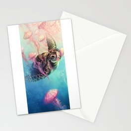 Sea Turtle and Jellyfish! Stationery Cards