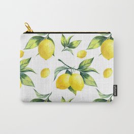 lemons Carry-All Pouch | Lemonade, Summerfruits, Watercolor, Summer, Acrylic, Leaf, Lemons, Fruit, Fruits, Lemon 