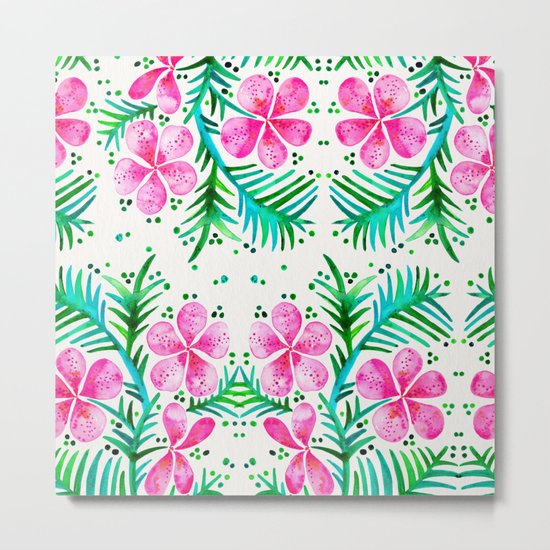 Orchid Bunch – Fuchsia & Green Palette Metal Print