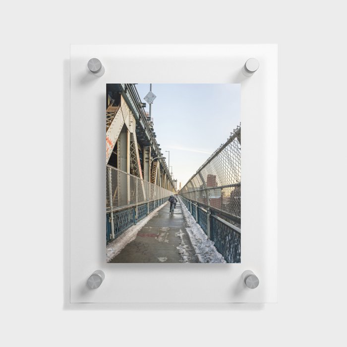 Biking on the Bridge | New York City Floating Acrylic Print