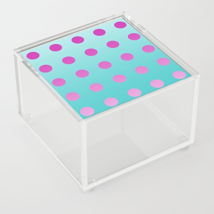 pink and aqua dots gradation 2 Acrylic Box