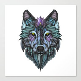 Ornate Wolf (Full Colored) Canvas Print