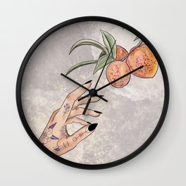 Reach for the Peach Wall Clock