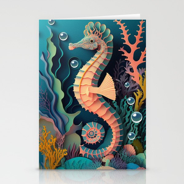 Seahorse Part of the Creatures of the Ocean series Stationery Cards