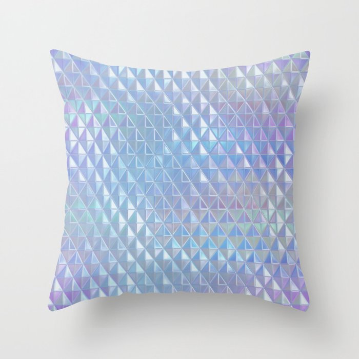 Iridescent 3D Geometric Pattern Throw Pillow