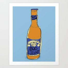 Budweiser Beer Bottle Watercolour Alcohol Print 