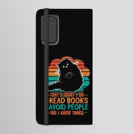 Cat Read Books Avoid People Book Reading Bookworm Android Wallet Case
