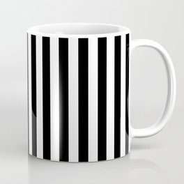 Abstract Black and White Vertical Stripe Lines 15 Coffee Mug | Stripe, Minimalistic, Abstract, Minimal, Minimalist, Black, Lines, Color, Painting, Black And White 