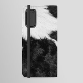 Black and White Cowhide Animal Print Android Wallet Case