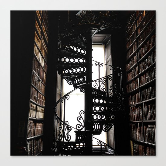 Trinity College Library Spiral Staircase Canvas Print
