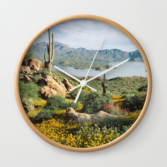 Arizona Blooms Wall Clock