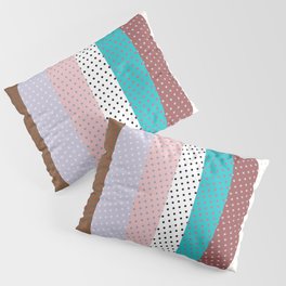 Small colored Dots and Strips Pillow Sham