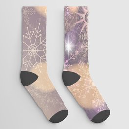 Christmas Pattern Snowflake Glittery Wishes Socks