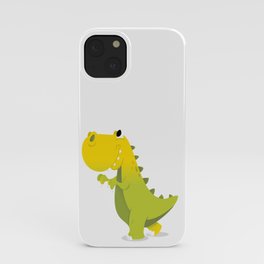 Happy Cartoon Green T-Rex Dinosaur iPhone Case