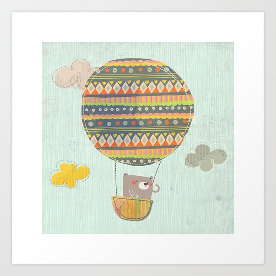 Bear in the air Art Print