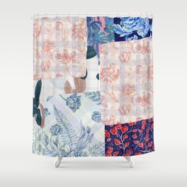 Vintage Floral Quilt  Shower Curtain