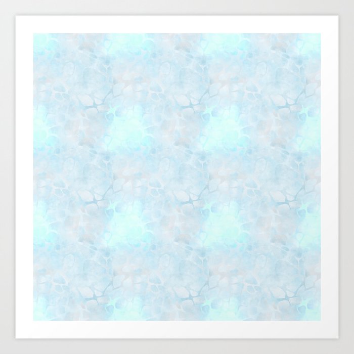 Pastel Blue Batik Pattern Art Print