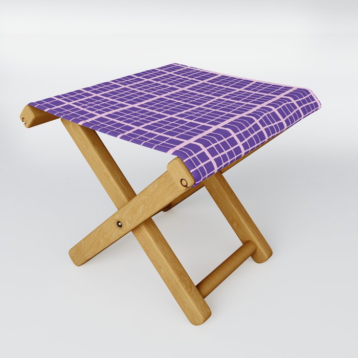 Pretty Pink and Purple Squares Graph Paper Folding Stool