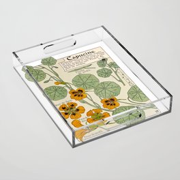 Maurice Verneuil - Capucine - botanical poster Acrylic Tray