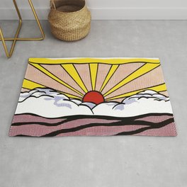 Roy Lichtenstein sunrise Rug | Street Art, Graphicdesign, Roysunrise, Artpop, Sun, Sunrise, Pop, Roylichtensteinpop, Lichtensteincomics, Cartoons 