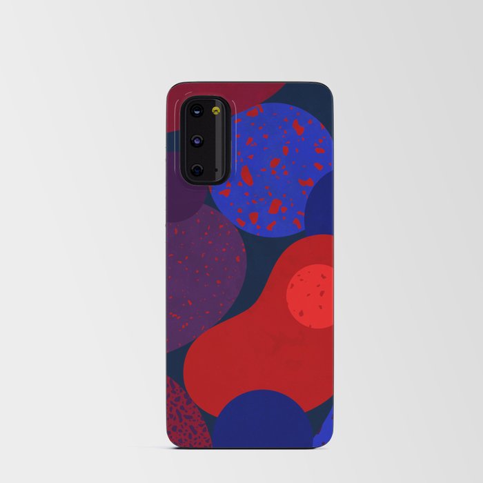 Terrazzo red blue purple night Android Card Case