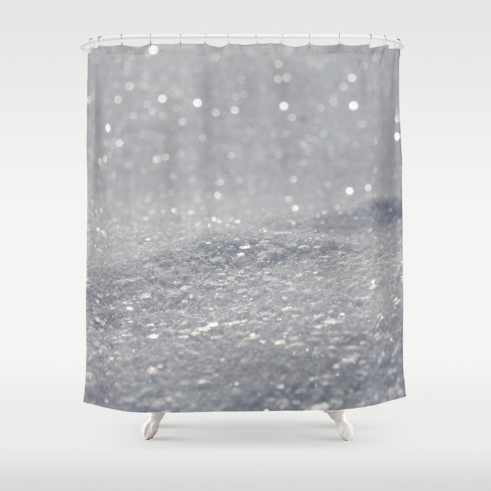 Grey Glitter Shower Curtain By Vintageappeal623