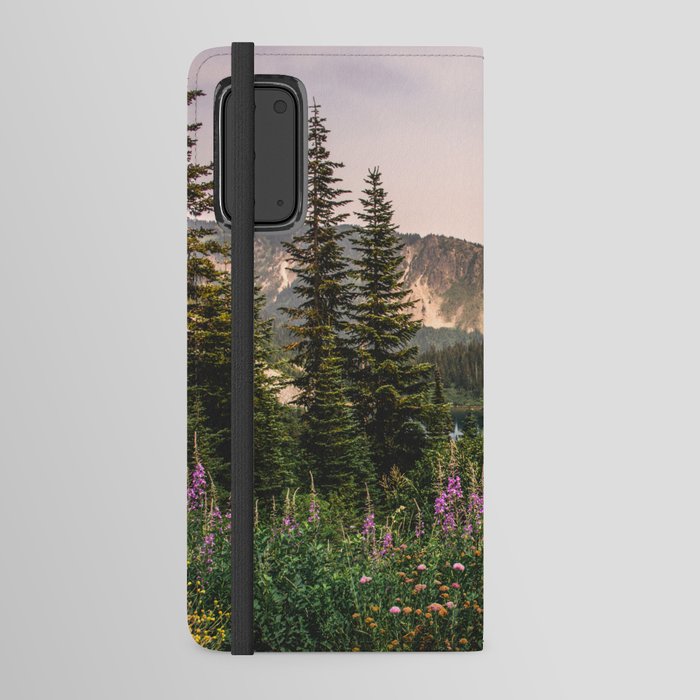 Mount Rainier Wildflower Adventure VII - Pacific Northwest Mountain Forest Wanderlust Android Wallet Case