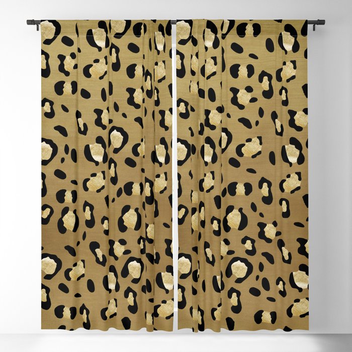 Leopard Animal Print Glam #1 (Faux Foil) #pattern #decor #art #society6 Blackout Curtain