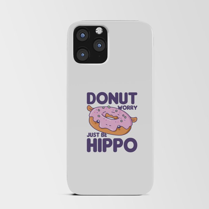 Funny Hippo Donut Pun Kawaii Aesthetic iPhone Card Case