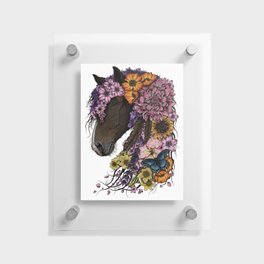 Floral Horse - Colour Floating Acrylic Print