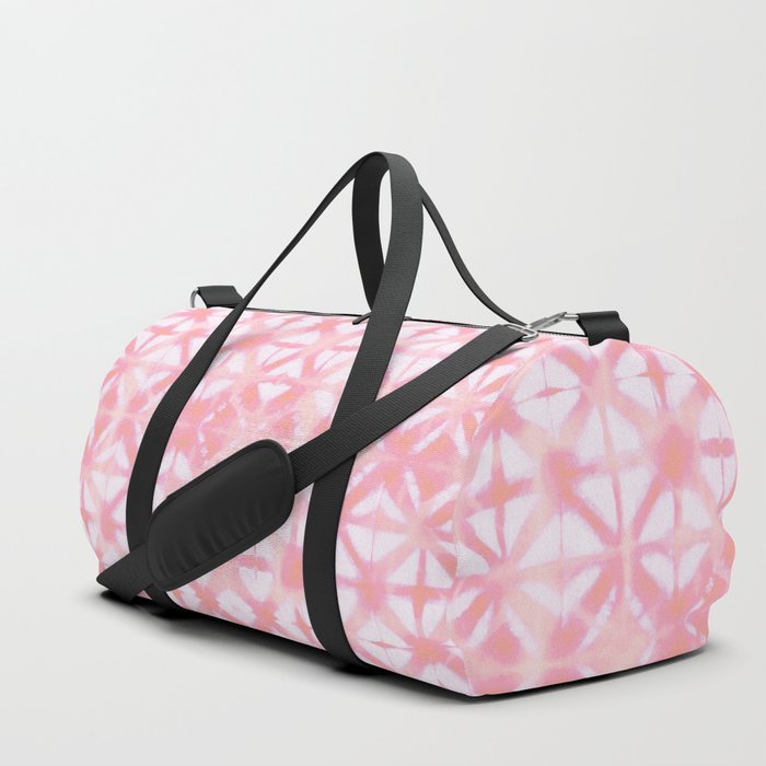 Pink coral grid Duffle Bag