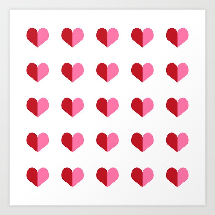 Romantic Pink Hearts Minimalist Background