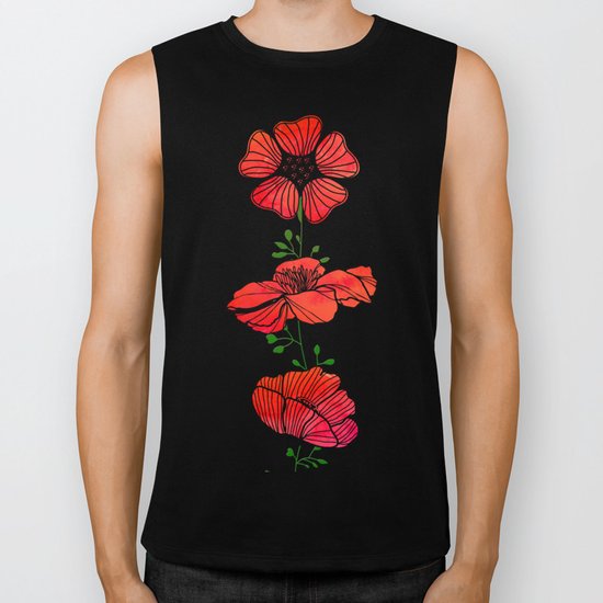 Hanging Poppy Garland Biker Tank