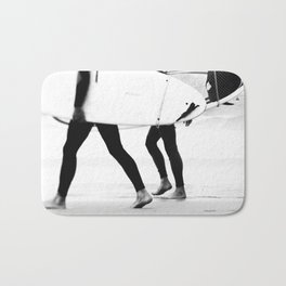 Catch a Wave Print - abstract black white surf board photography - Cool Surfers Print - Beach Decor Bath Mat | Two Surfers, Ingrid Beddoes, Surfing, Beach, People, Surfers, Catch A Wave Series, Curated, Sea, Travel Photography 