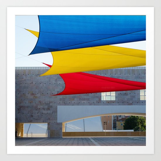 Blue Yellow Red Art Print