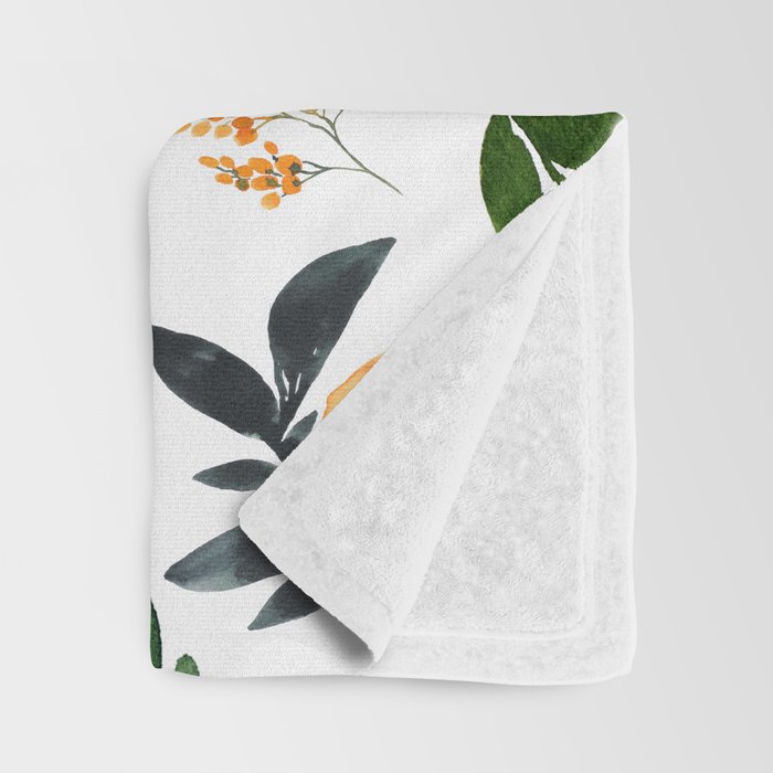 Orange Grove Throw Blanket by greenhouseprints Society6