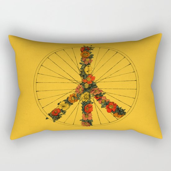 Peace & Bike (Colors) Rectangular Pillow