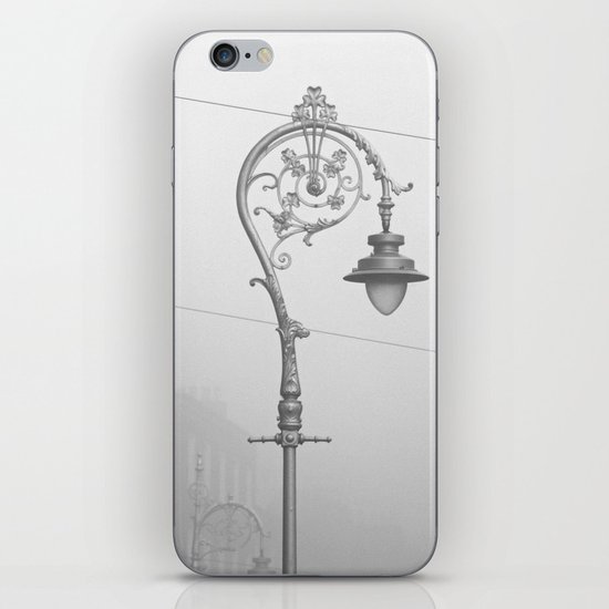 Dublin street lamp in the fog iPhone & iPod Skin