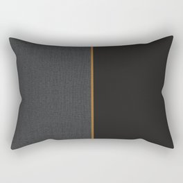 Scandinavian Modern Minimal Black Gold Rectangular Pillow