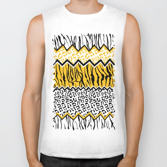 wild stripes pattern Biker Tank